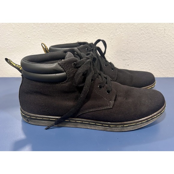 Dr. Doc Martens Maleke Black Canvas Combat Boots Men\'s Size 10 EU 43 main image 8